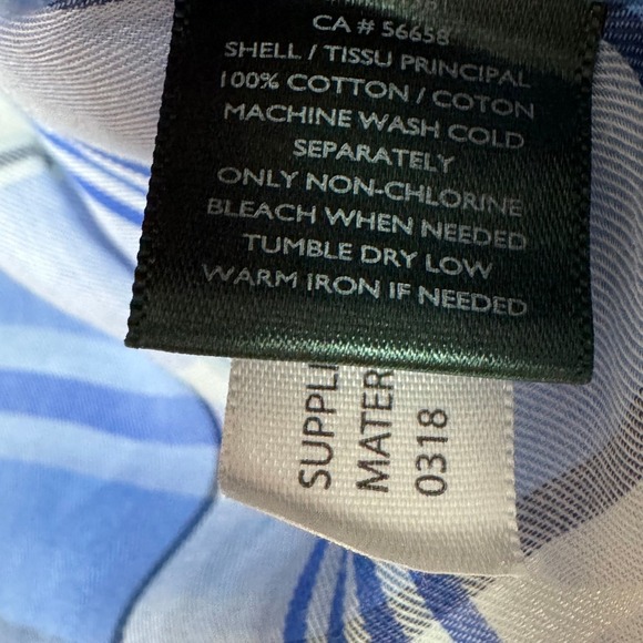 Lauren Ralph Lauren Women's Blue Plaid Button Down Shirt Roll Tab Sleeve Size L - Picture 6 of 7